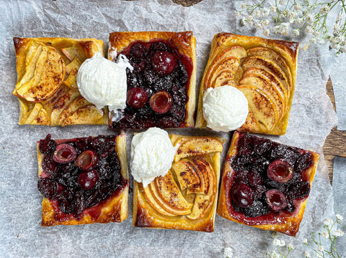 Apple and Cherry Puff Pastry Tarts (Ve)